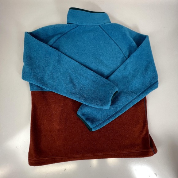 LL Bean Fleece Quarter‎ Zip Pullover Colorblock Blue Rust Men's Size L REG - Picture 8 of 12
